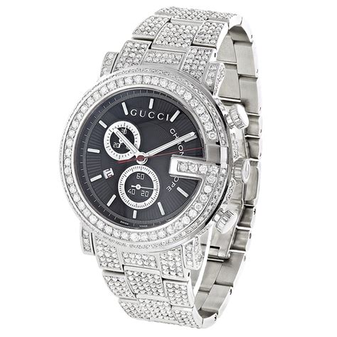 gucci watch with diamond|men's gucci watch diamond bezel.